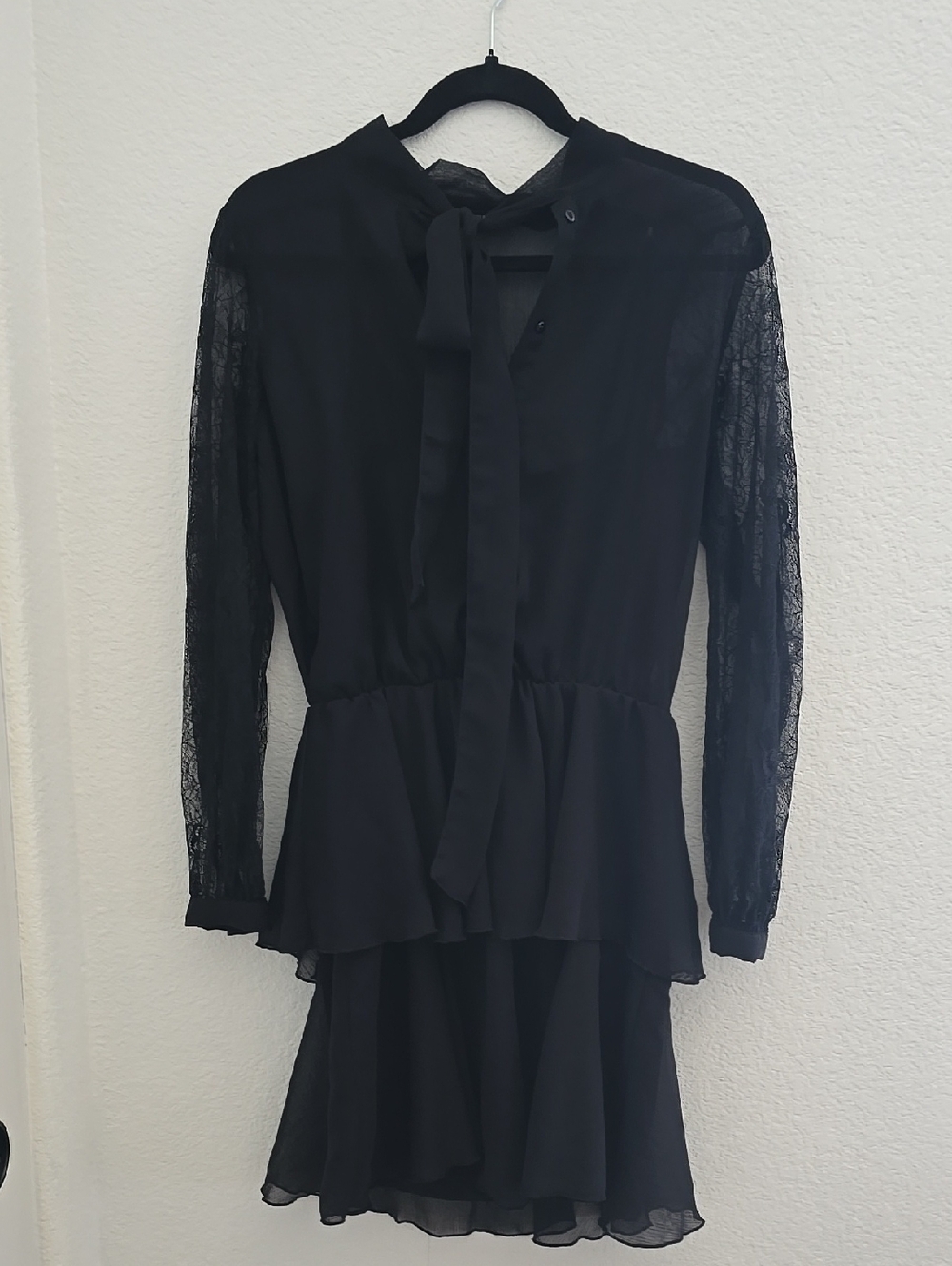 Zara Black Lace & Chiffon Dress